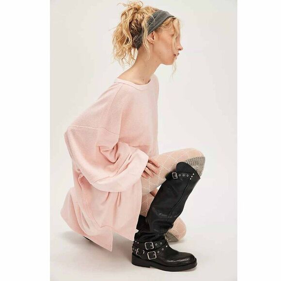 Free People We The Free Coastal Solid Crew Sweatshirt Top Oversized S NEW 277726 - Picture 4 of 9